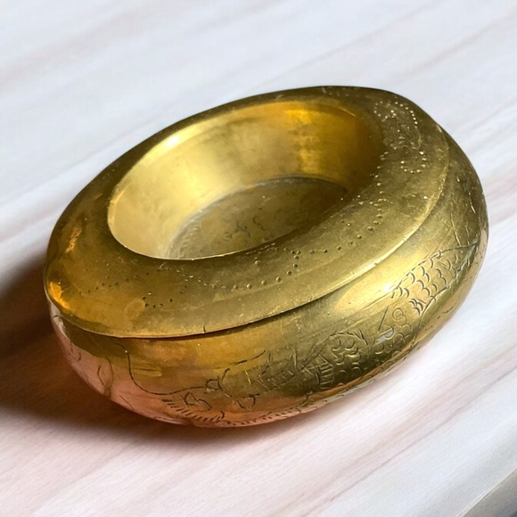 🌺5 Antique Chinese Brass Nesting Bowls/Cups - Picture 4 of 11